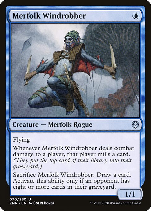【Foil】【EN】マーフォークの風泥棒/Merfolk Windrobber [ZNR] 青U No.70