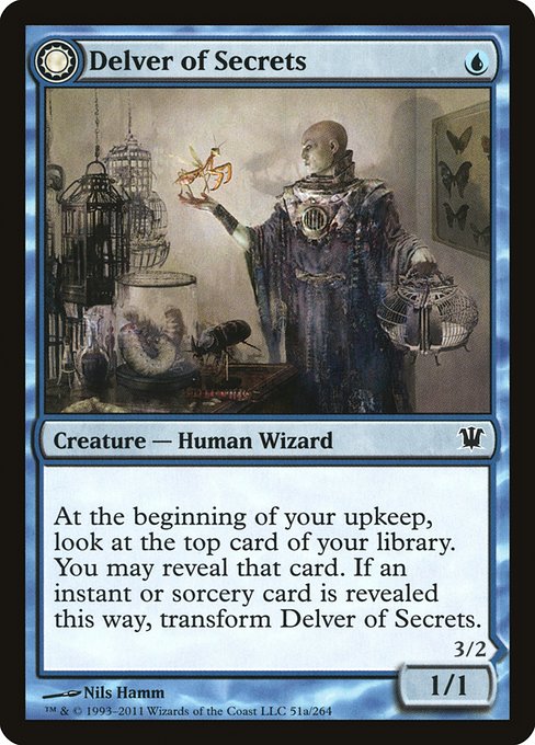 【Foil】【EN】Delver of Secrets // Insectile Aberration [ISD] 混C No.51