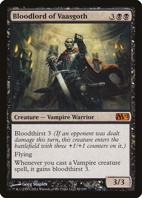 【Foil】【EN】ヴァーズゴスの血王/Bloodlord of Vaasgoth [M12] 黒M No.82