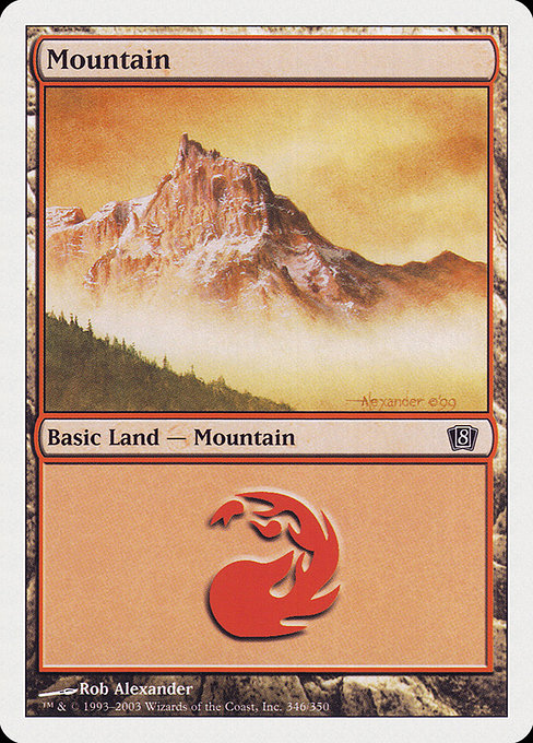 【Foil】【EN】山/Mountain [8ED] 無C No.346