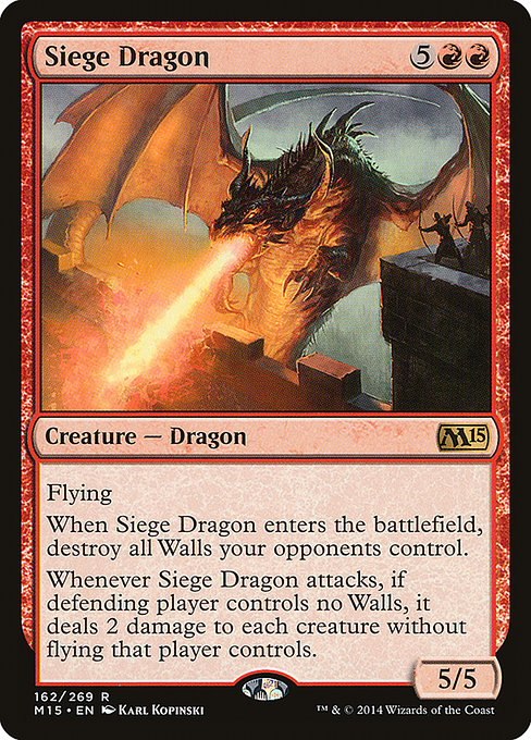 【Foil】【EN】包囲ドラゴン/Siege Dragon [M15] 赤R No.162