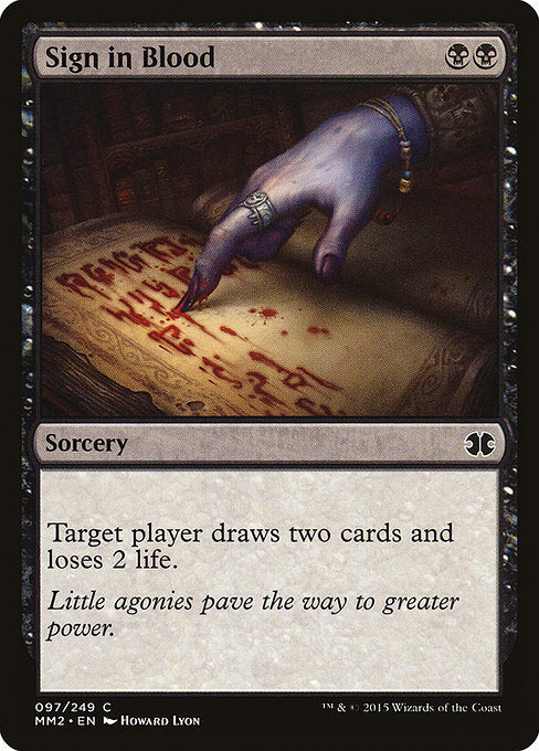 【Foil】【EN】血の署名/Sign in Blood [MM2] 黒C No.97