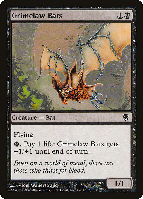 【Foil】【EN】薄黒爪のコウモリ/Grimclaw Bats [DST] 黒C No.45