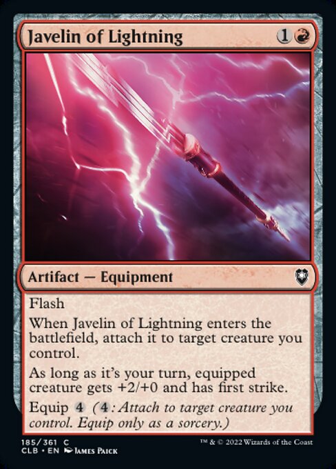 【Foil】【EN】ジャヴェリン・オヴ・ライトニング/Javelin of Lightning [CLB] 茶C No.185
