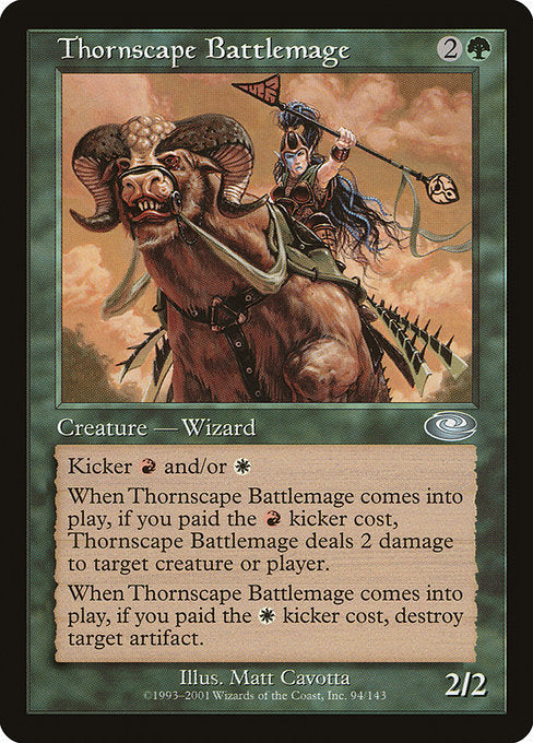 【Foil】【EN】荊景学院の戦闘魔道士/Thornscape Battlemage [PLS] 緑U No.94