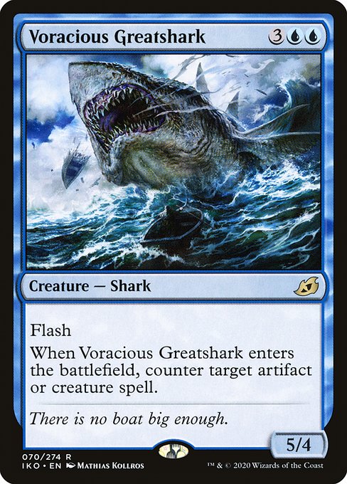 【Foil】【EN】大食の巨大鮫/Voracious Greatshark [IKO] 青R No.70