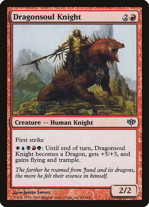 【Foil】【EN】竜魂の騎士/Dragonsoul Knight [CON] 赤U No.62