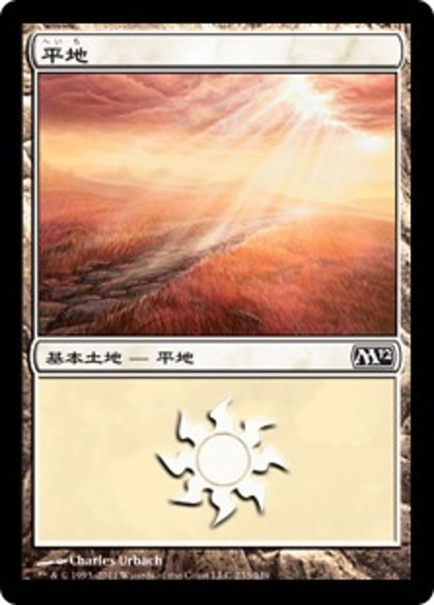 【Foil】【JP】平地/Plains [M12] 無C No.233