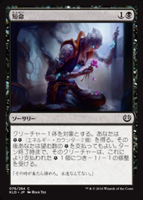 【Foil】【JP】短命/Die Young [KLD] 黒C No.76
