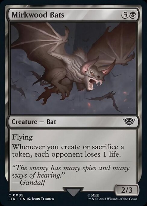 【Foil】【EN】闇の森のコウモリ/Mirkwood Bats [LTR] 黒C No.95