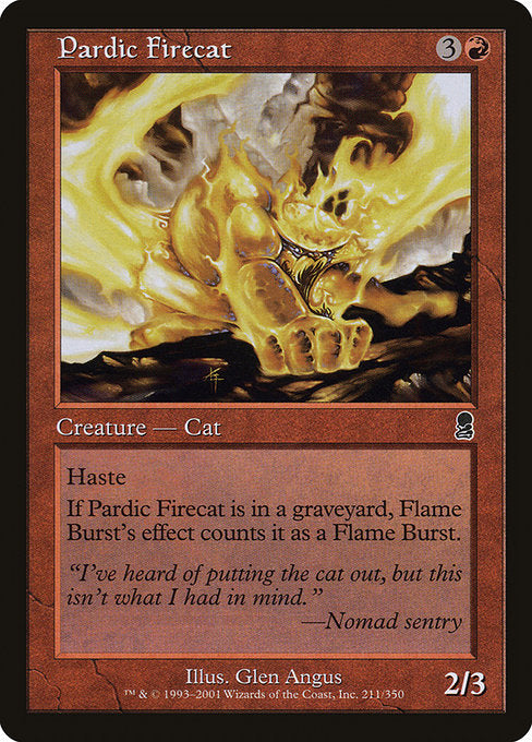 【Foil】【EN】パーディック山の火猫/Pardic Firecat [ODY] 赤C No.211