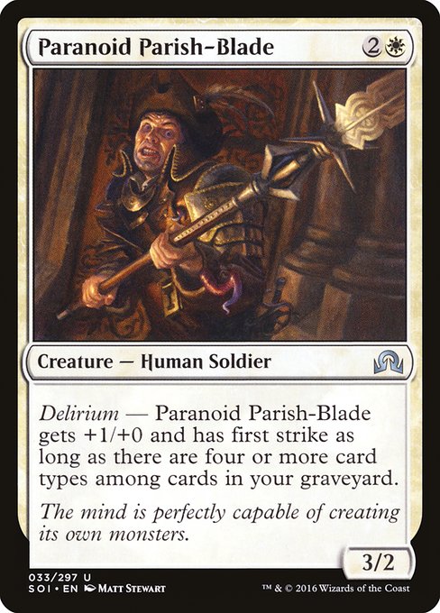 【Foil】【EN】偏執的な教区刃/Paranoid Parish-Blade [SOI] 白U No.33
