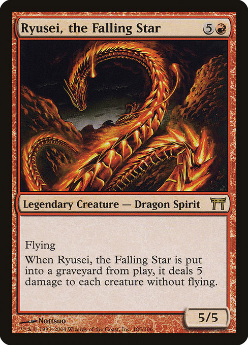 【Foil】【EN】降る星、流星/Ryusei, the Falling Star [CHK] 赤R No.185