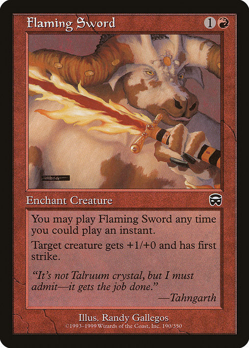 【Foil】【EN】燃えたつ剣/Flaming Sword [MMQ] 赤C No.190