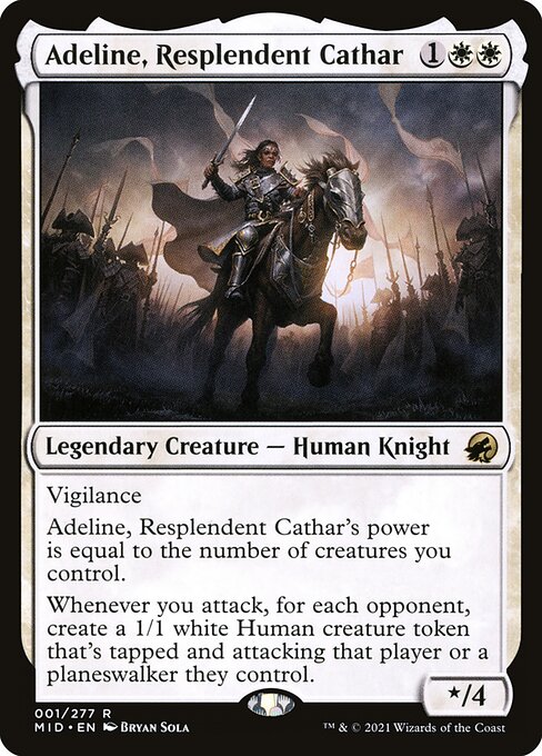 【EN】輝かしい聖戦士、エーデリン/Adeline, Resplendent Cathar [MID] 白R No.1