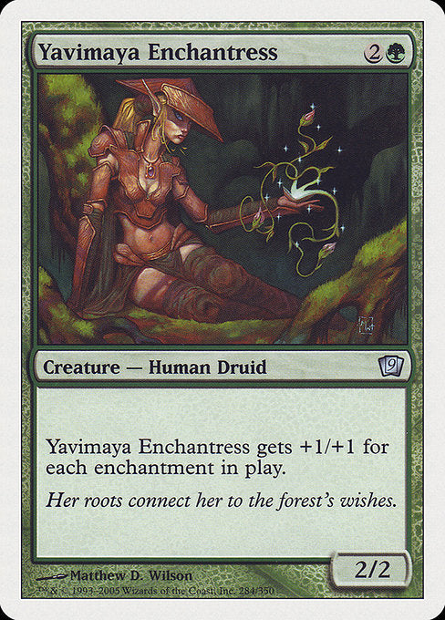 【EN】ヤヴィマヤの女魔術師/Yavimaya Enchantress [9ED] 緑U No.284