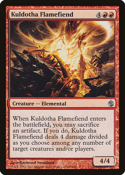 【Foil】【EN】カルドーサの炎魔/Kuldotha Flamefiend [MBS] 赤U No.69