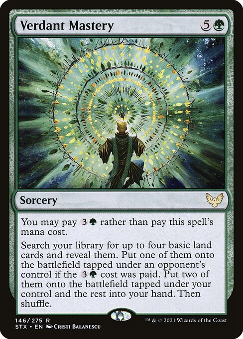 【Foil】【EN】新緑の熟達/Verdant Mastery [STX] 緑R No.146