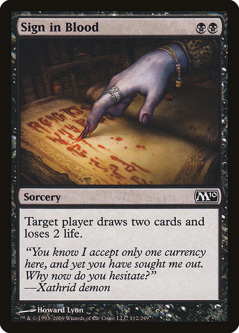 【Foil】【EN】血の署名/Sign in Blood [M10] 黒C No.112