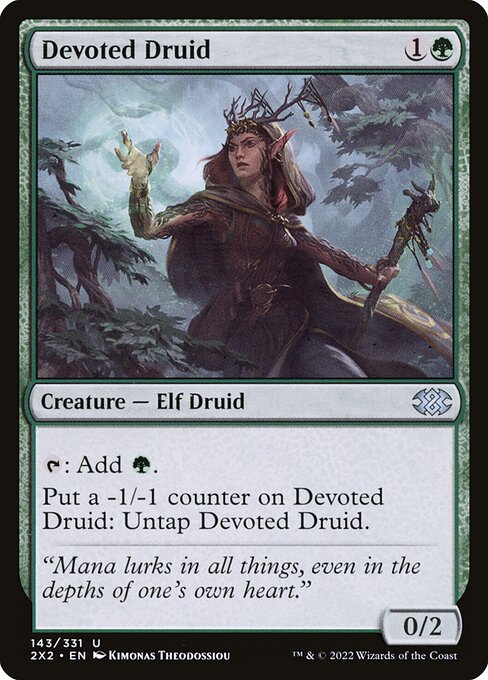 【Foil】【EN】献身のドルイド/Devoted Druid [2X2] 緑U No.143