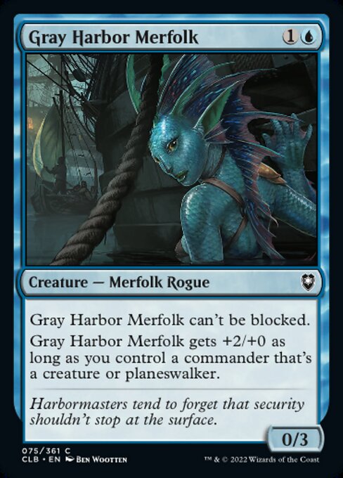 【Foil】【EN】灰色港のマーフォーク/Gray Harbor Merfolk [CLB] 青C No.75