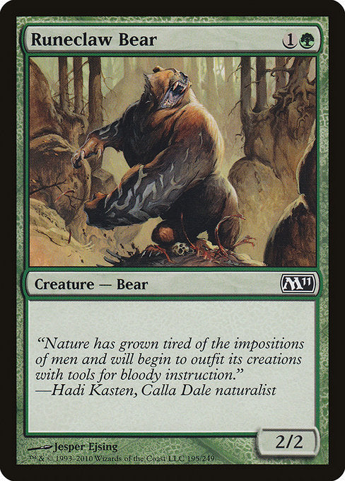 【Foil】【EN】ルーン爪の熊/Runeclaw Bear [M11] 緑C No.195