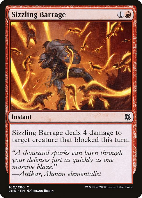 【Foil】【EN】猛炎の連射/Sizzling Barrage [ZNR] 赤C No.162
