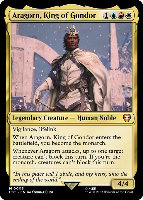 【Foil】【EN】ゴンドールの王、アラゴルン/Aragorn, King of Gondor [LTC] 金M No.5