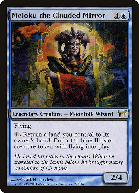【Foil】【EN】曇り鏡のメロク/Meloku the Clouded Mirror [CHK] 青R No.74