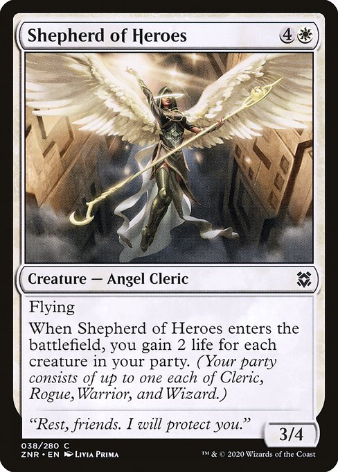 【Foil】【EN】英雄たちの世話人/Shepherd of Heroes [ZNR] 白C No.38