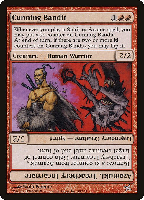 【Foil】【EN】Cunning Bandit // Azamuki, Treachery Incarnate [BOK] 赤U No.99