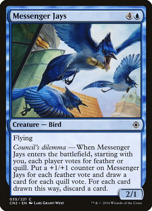 【Foil】【EN】伝書カケス/Messenger Jays [CN2] 青C No.35