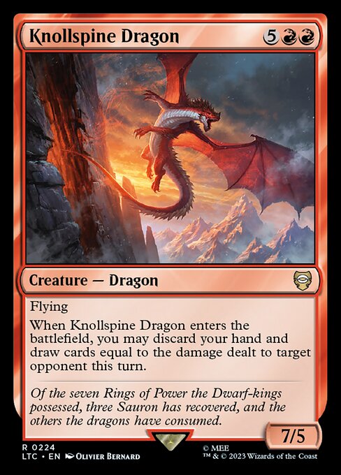 【EN】山背骨のドラゴン/Knollspine Dragon [LTC] 赤R No.224