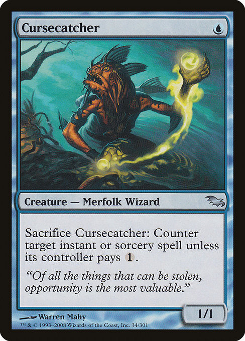 【Foil】【EN】呪い捕らえ/Cursecatcher [SHM] 青U No.34