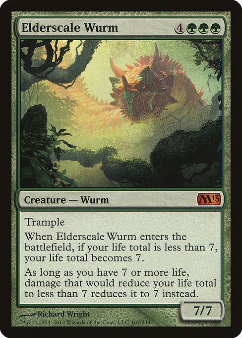 【Foil】【EN】古鱗のワーム/Elderscale Wurm [M13] 緑M No.167