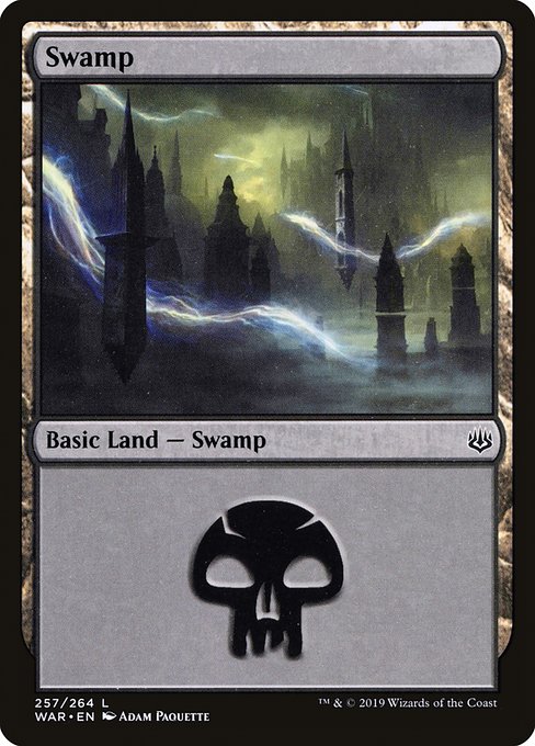 【Foil】【EN】沼/Swamp [WAR] 無C No.257