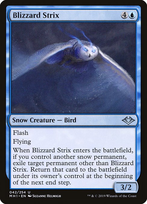 【Foil】【EN】吹雪の大梟/Blizzard Strix [MH1] 青U No.42