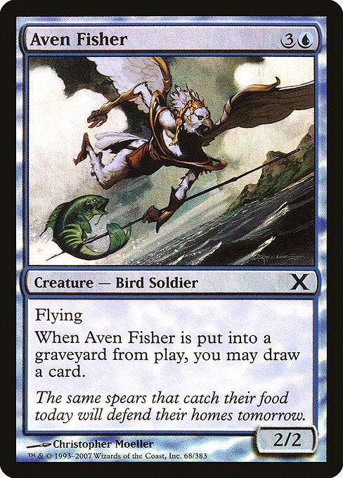 【Foil】【EN】エイヴンの魚捕り/Aven Fisher [10E] 青C No.68★