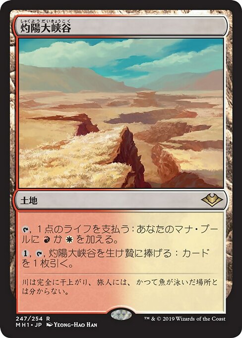 【Foil】【JP】灼陽大峡谷/Sunbaked Canyon [MH1] 無R No.247