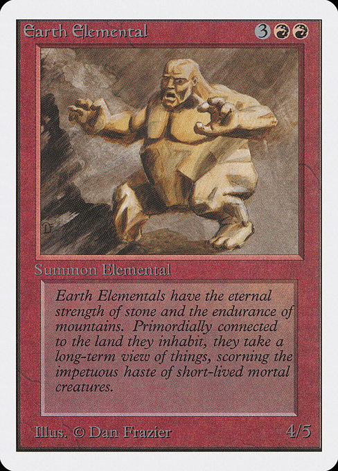 【EN】大地の精霊/Earth Elemental [2ED] 赤U No.145