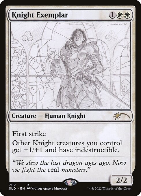 【Foil】【EN】模範の騎士/Knight Exemplar [SLD] 白R No.707