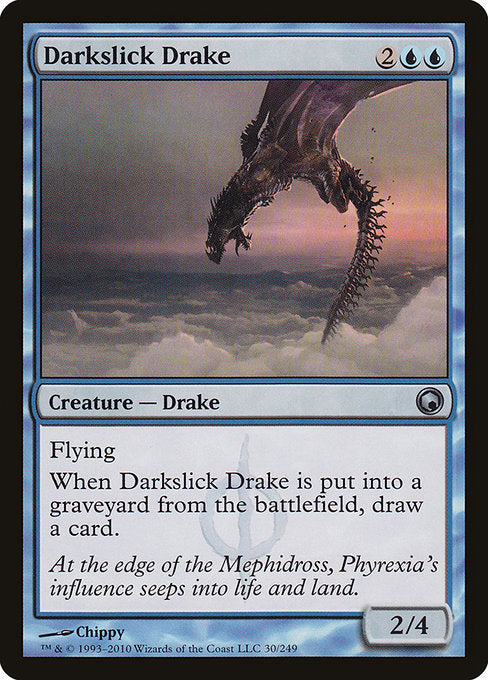 【Foil】【EN】闇滑りのドレイク/Darkslick Drake [SOM] 青U No.30