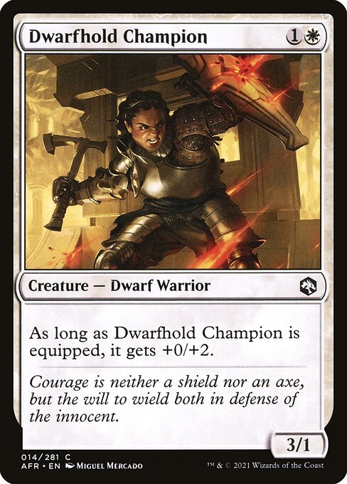 【Foil】【EN】ドワーフホールドの勇者/Dwarfhold Champion [AFR] 白C No.14