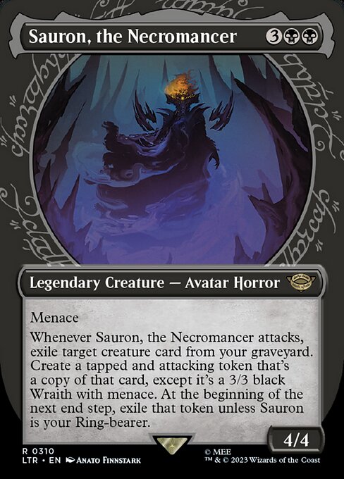 【Foil】【EN】死人占い師、サウロン/Sauron, the Necromancer [LTR] 黒R No.310