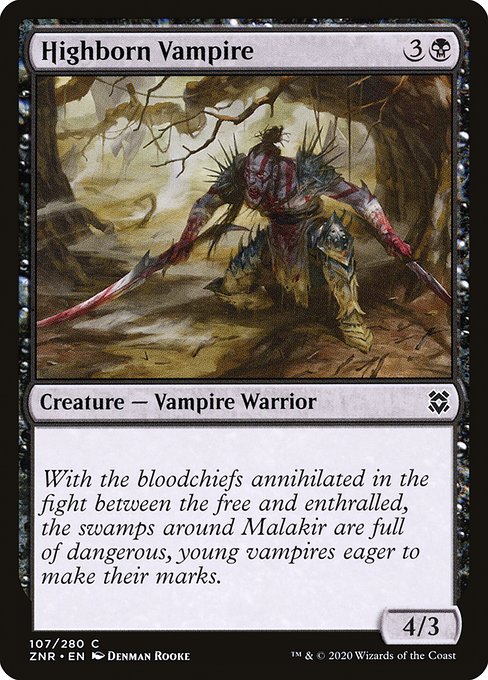 【Foil】【EN】名門の吸血鬼/Highborn Vampire [ZNR] 黒C No.107