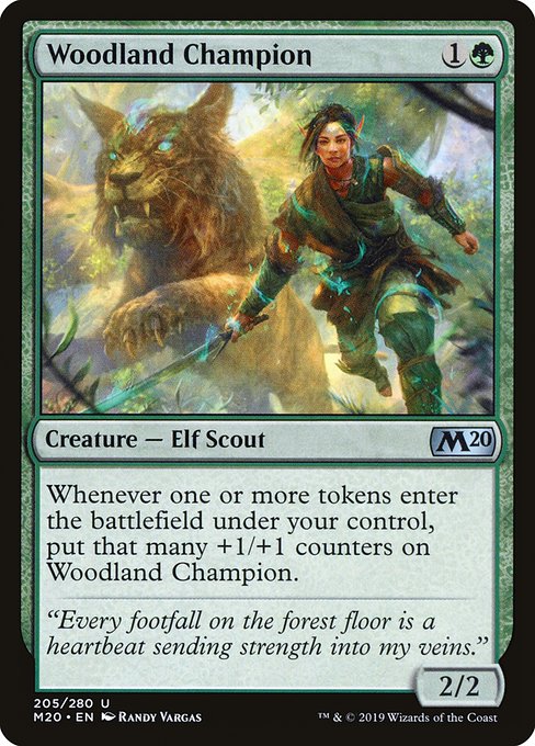 【Foil】【EN】森林の勇者/Woodland Champion [M20] 緑U No.205