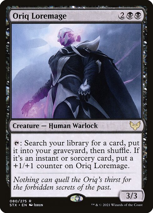 【Foil】【EN】オリークの伝承魔道士/Oriq Loremage [STX] 黒R No.80