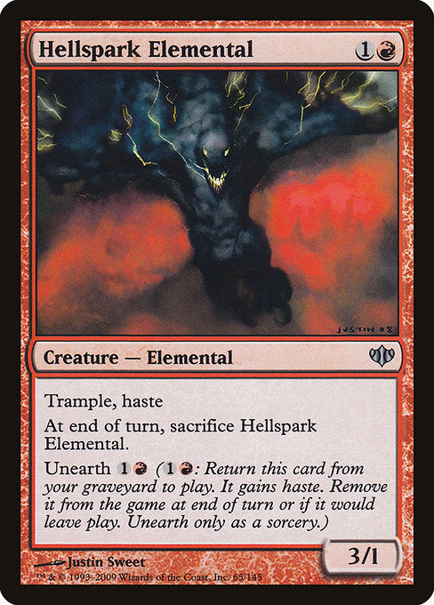 【Foil】【EN】地獄火花の精霊/Hellspark Elemental [CON] 赤U No.65