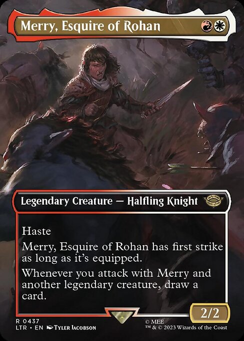 【Foil】【EN】ローハン王家の小姓、メリー/Merry, Esquire of Rohan [LTR] 金R No.437