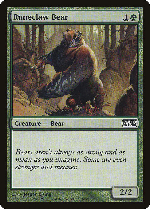 【Foil】【EN】ルーン爪の熊/Runeclaw Bear [M10] 緑C No.203
